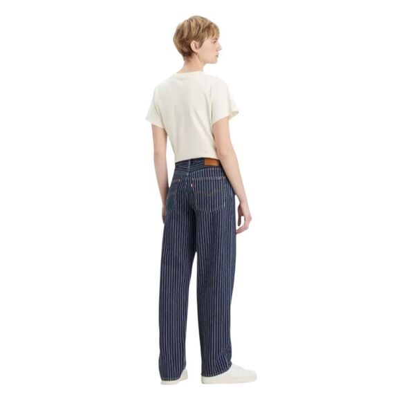 Levi's Low Pro Striped Denim Jeans 30 X 30 Mid Rise Relaxed Straight Leg New - Picture 3 of 10